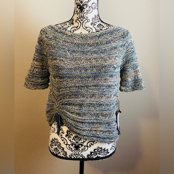 HANDMADE with LANA GROSSA yarn short-sleeve sweater - Picture 2 of 7